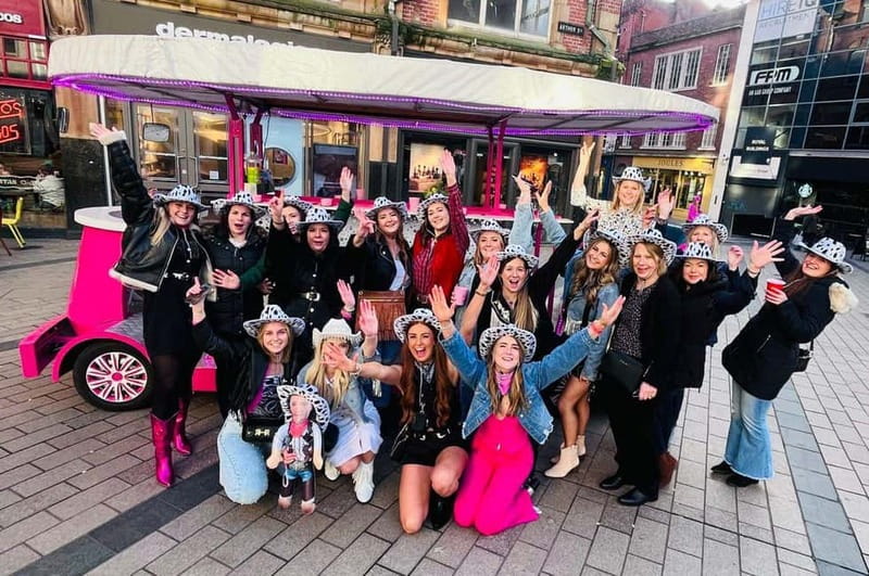 Belfast: Luxury Pink Hen Party Bike Tour (BYOB) - Boarding a 16-seat BYOB party bike
