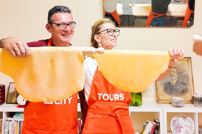 Bologna Local Pasta Cooking Class, Ragu, Spritz, Wine & Gelato - Rolling dough with a pin