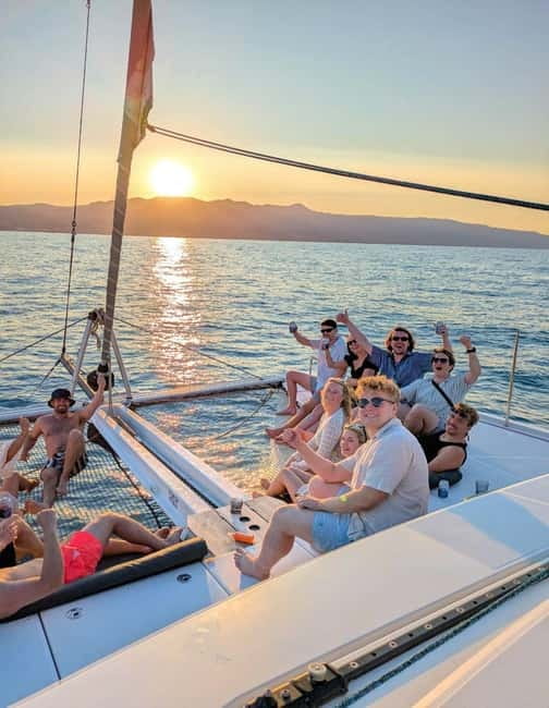Chania Old Port:Luxury Sunset Catamaran Cruise with Prosecco - Sushi, fruit, and an open bar on the way back