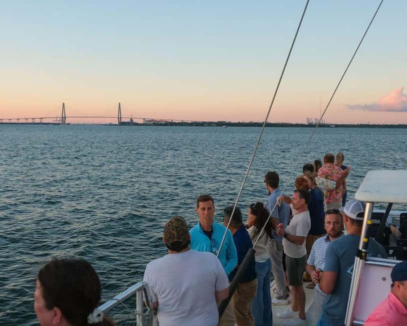 Charleston Harbor Sunset Cruise with Music & Onboard Bar - The first hour on Charleston Harbor