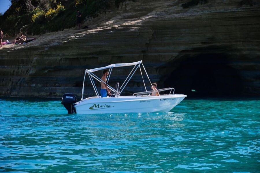 Corfu: Premium Boat Rental without Skipper - Taking the wheel from Sidari