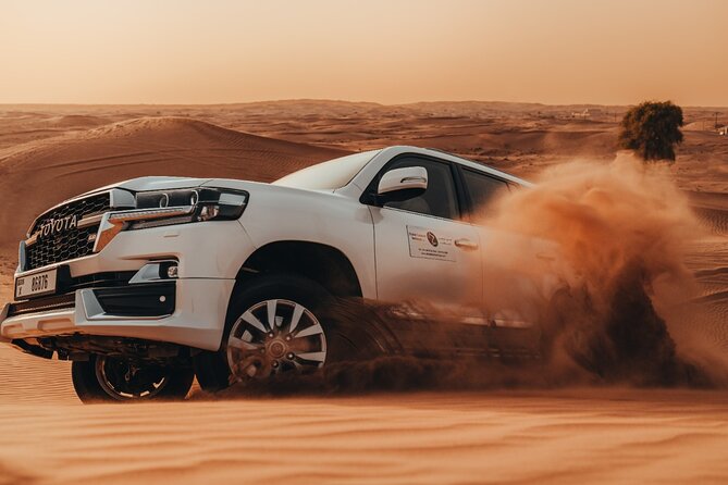 Deluxe Sunset Desert Safari: SandSurfing, Camel Ride & BBQ dinner - Red Dunes First, City Lights Later