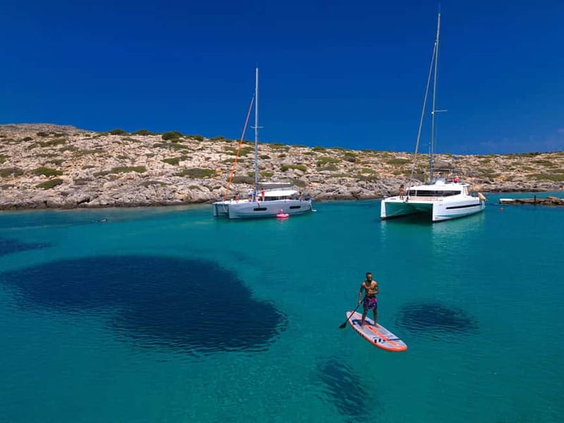 Dia Island Catamaran – Premium Lunch, Open Bar, Small Group - A Mediterranean lunch cooked on board