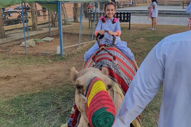 Dubai: All Inclusive Desert Safari with ATV, Camel, Horse ride, Vip & more - Al Awir camp: coffee, henna, clothing, and falcons