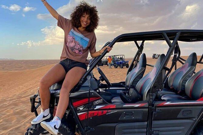 Dubai: All Inclusive Desert Safari with ATV, Camel, Horse ride, Vip & more - Dune bashing, sandboarding, and the sunset stop