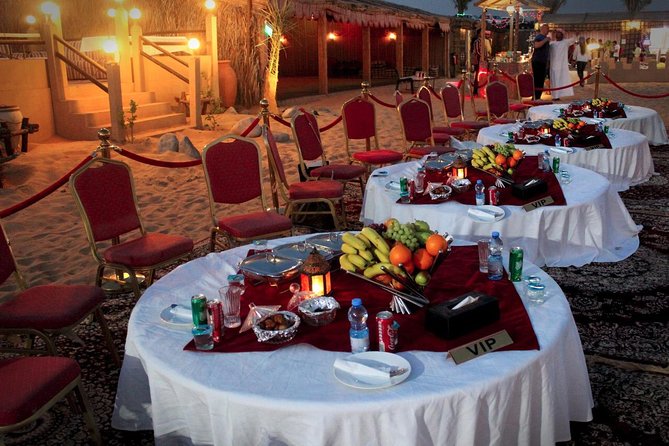 Dubai Desert Safari evening with VIP Treat , BBQ Buffet and Exciting Liveshows - Sunset photos, Arabic dress, and henna