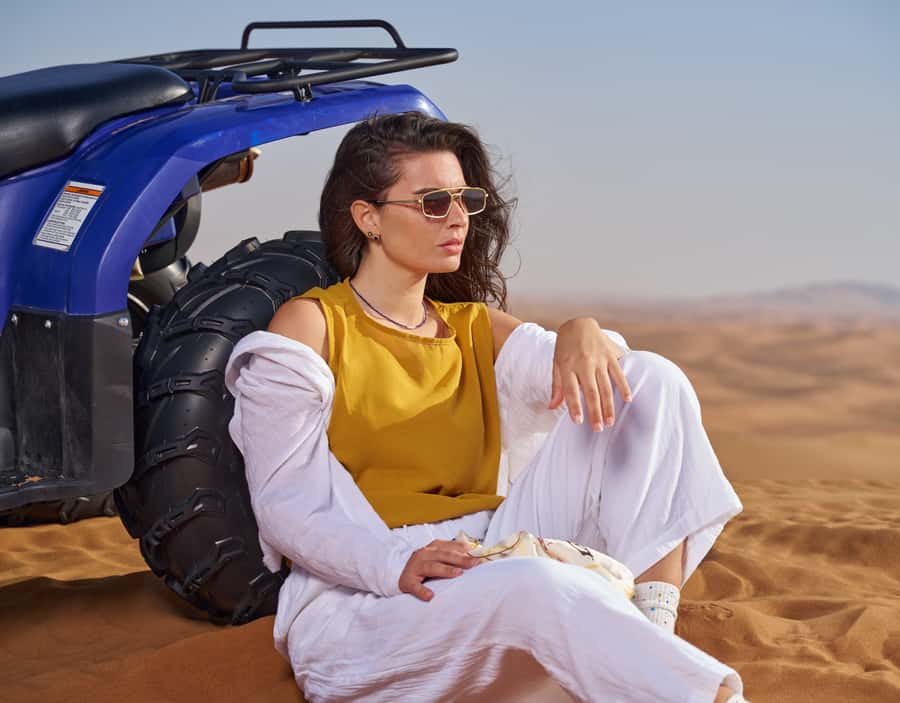 Dubai: Desert Safari, Quad Bike & Premium Camp Experience - Noble Camp after dark