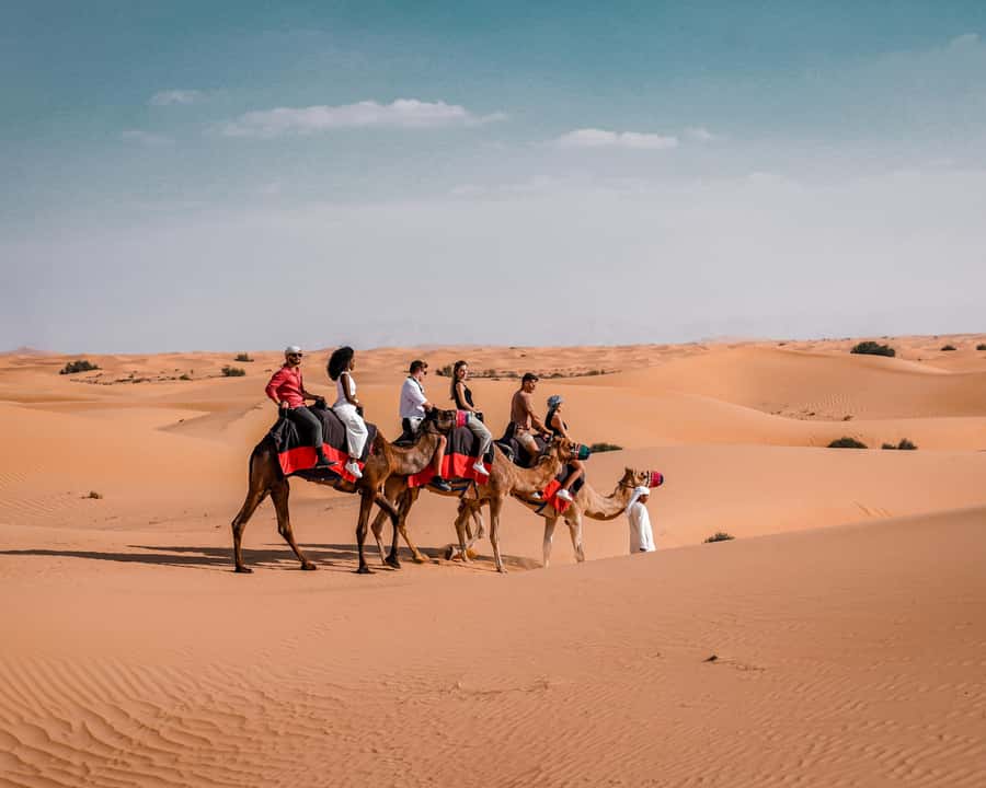 Dubai: Premium Desert Safari, Camel Ride, BBQ & Sandboarding - Tanoura, belly dancing, and firelight