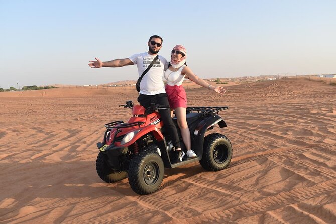Dubai Premium Red Dunes Safari, Quad Bike, Camels & BBQ - Sandboarding and sunset without extra planning