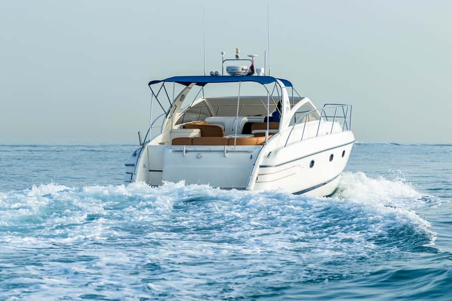 Dubai: Private Luxury Everest Yacht Cruise from Dubai Marina - Swimming, fishing, music, and food aboard