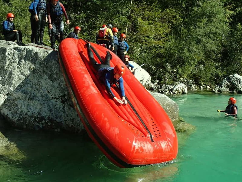 From Bovec: Premium Rafting on Soča River with Photo Service - Swimming, raft slides, and the optional rock jump
