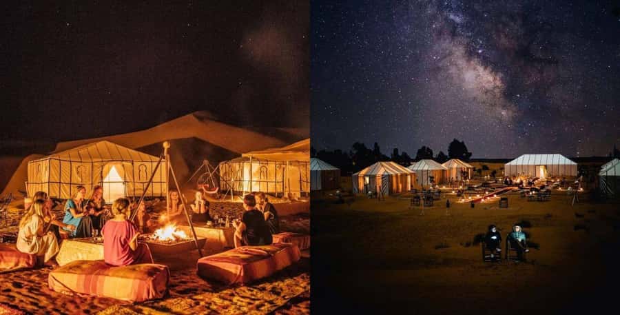 From Fes To Marrakech: 2-Days with Luxury Camp, Desert Tour - What the luxury desert camp is like at night
