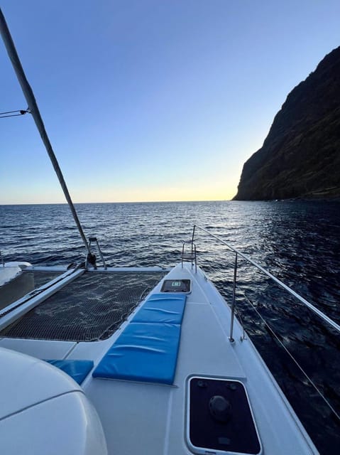 From Funchal: Cabo Girao Sunset Cruise on Luxury Catamaran - Sunset on the return to Funchal