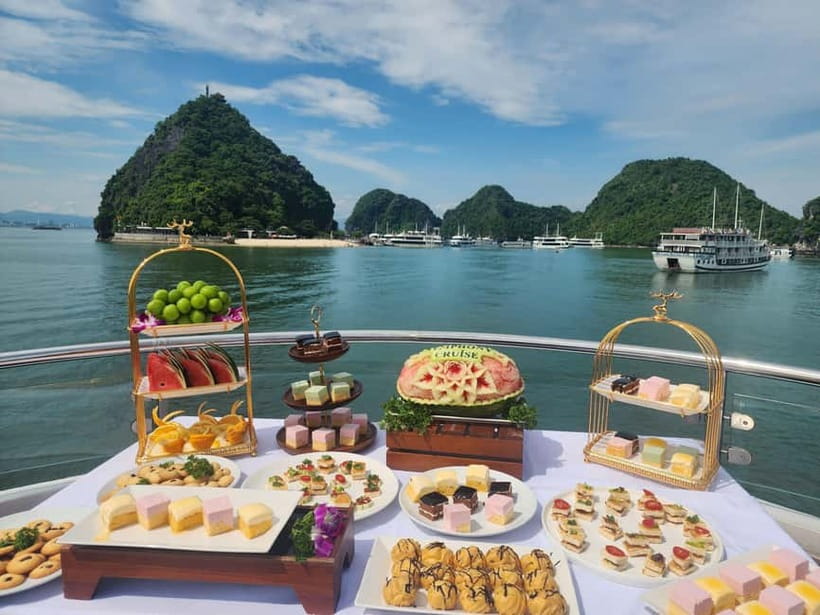From Ha Long: Luxury Symphony Day Cruise with 2 Jacuzzi Pool - A modern ship with an old-world touch