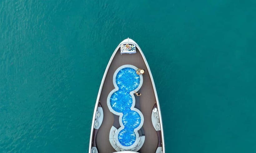 From Ha Long: Luxury Symphony Day Cruise with 2 Jacuzzi Pool - 12:45 lunch, with Asian, European, and vegetarian choices