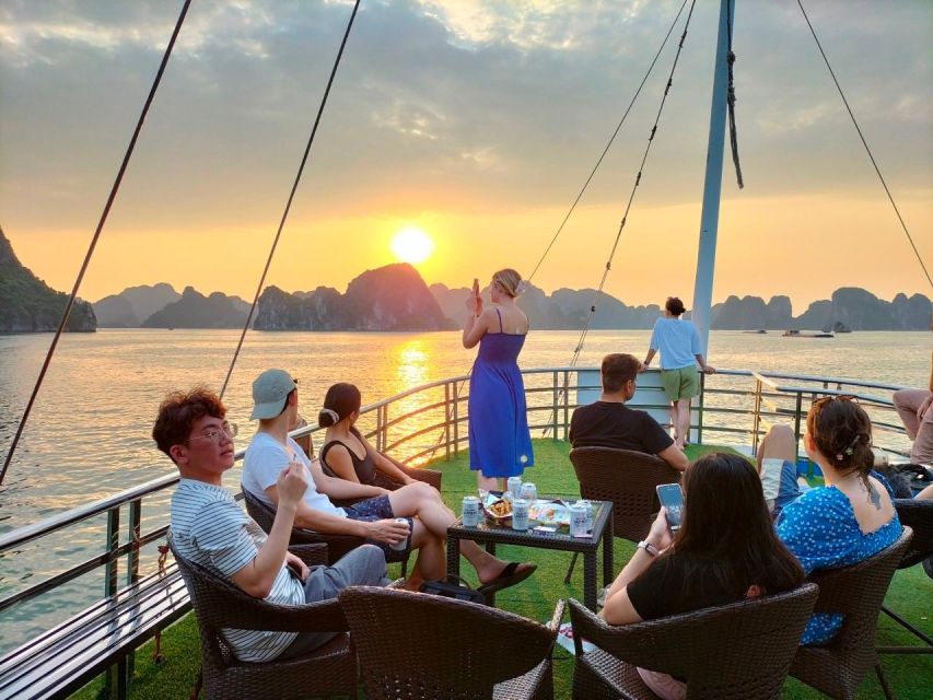 From Hanoi: Halong Bay Deluxe Cruise Day Trip - Titop Island, stairs, beach, and the view