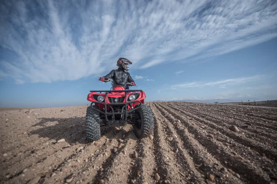 From Marrakech: Premium Agafay Desert Half-Day Quad Biking - Getting ready with a modern quad