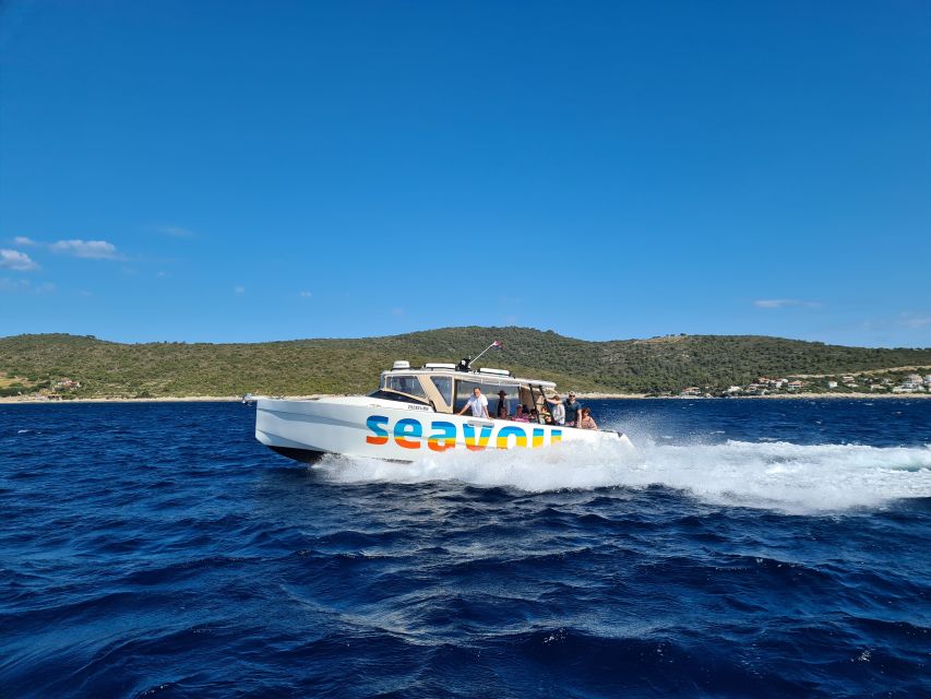 From Split: Luxury Cabin Boat Tour to The Blue Cave and Hvar - Palmizana’s garden and white sand beach