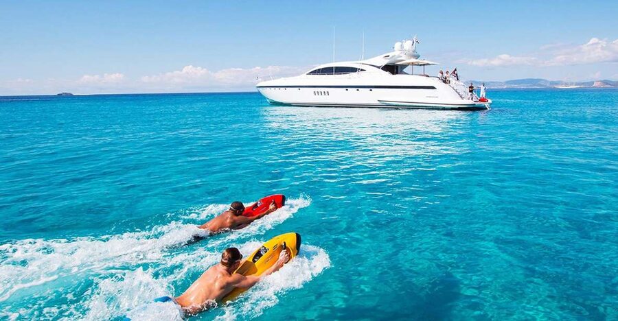 Ibiza: Beach and Cave Boat Tour with Luxury Water Toys - Seabobs, Scubajets, and the Schiller water bike