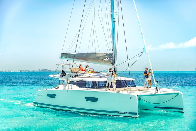 Isla Mujeres luxury catamaran with premium open bar and lunch - Pickup saves time, but read the instructions carefully
