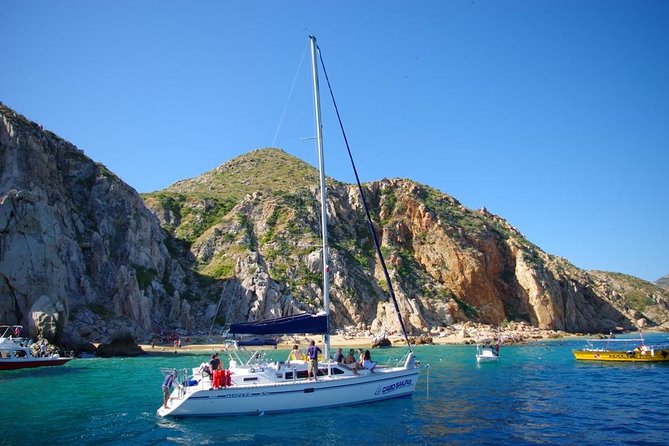 Lands End Luxury Sail and Snorkel Cruise in Cabo San Lucas - Sailing back with the coast in view