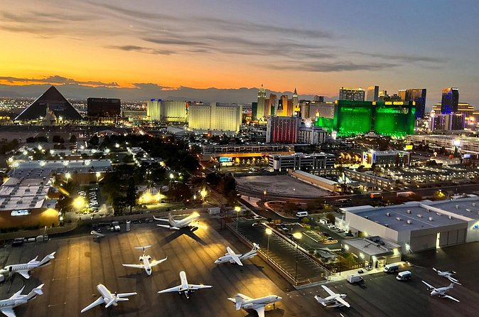 Las Vegas Helicopter Night Strip Flight Tour with Optional Dinner - The night route, from the High Roller to Allegiant Stadium