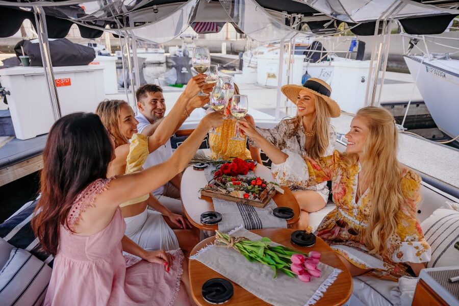 Los Angeles: Luxury Cruise with Wine, Cheese & Sea Lions - Wine and the charcuterie board