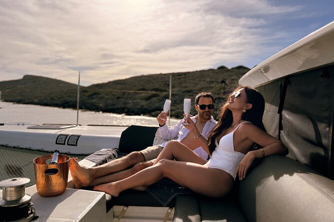 Luxury Catamaran Cruise, Dia Island –Open Bar & Lunch -Top Rated! - Sailing from Heraklion toward Dia Island