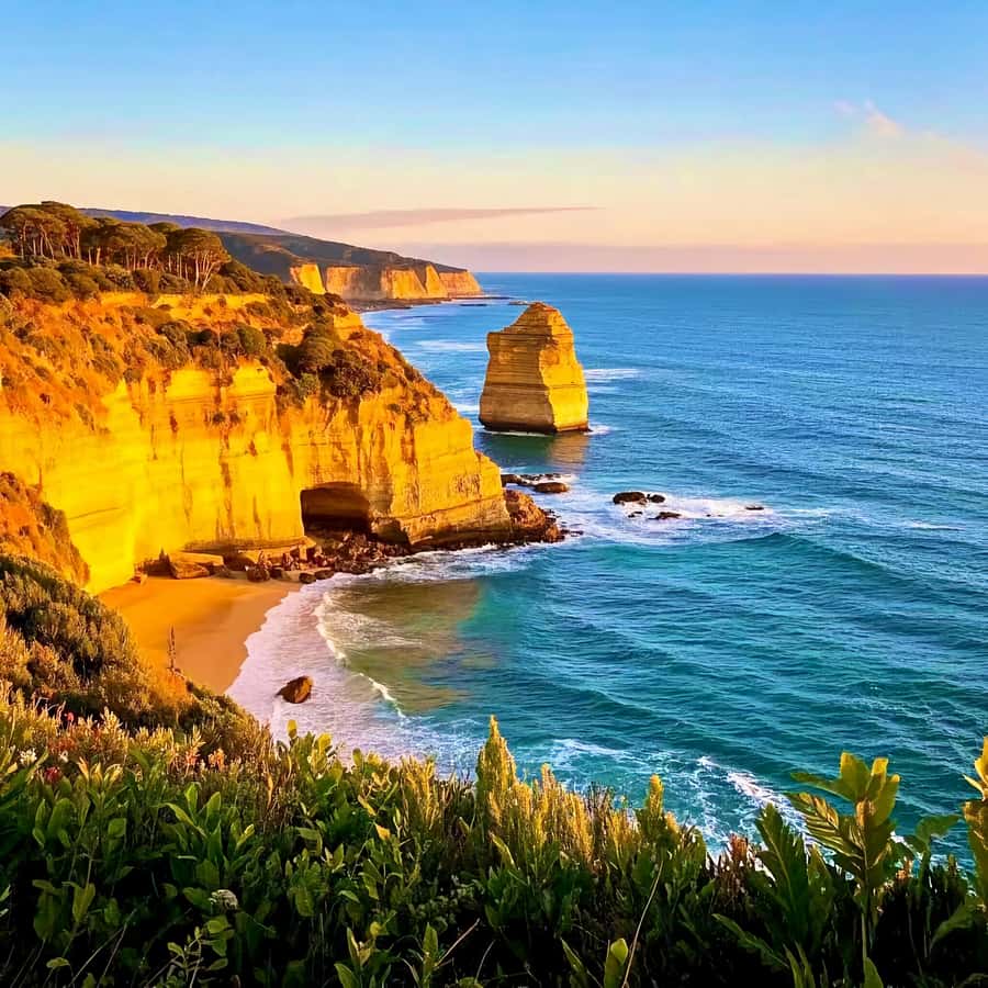Melbourne Great Ocean Rd Reverse Tour London Bridge Wildlife - Loch Ard Gorge brings stories and sea cliffs