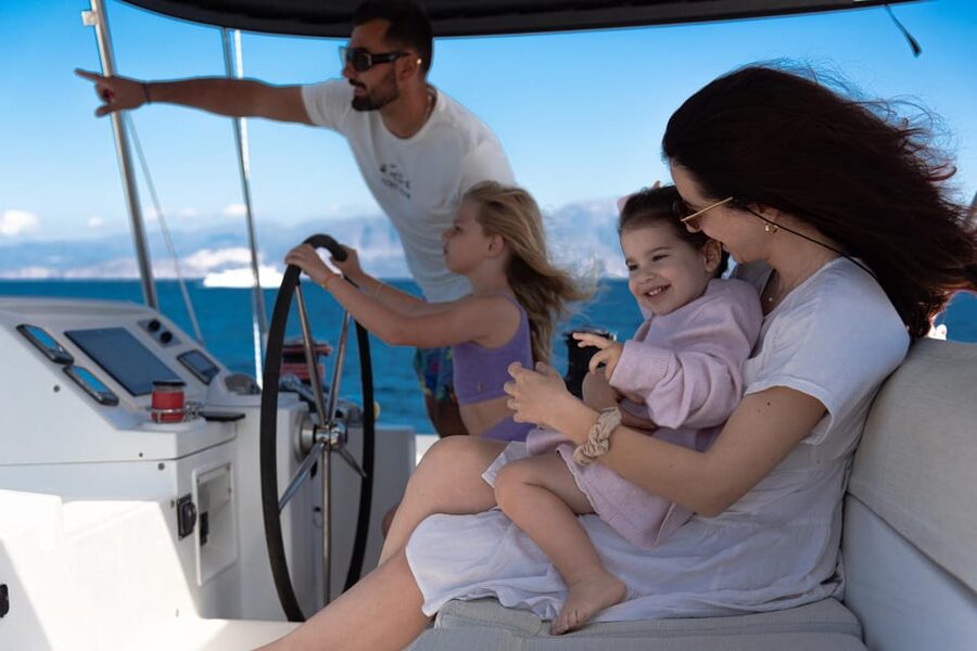 Milos: Full Day Luxury Catamaran with Full Meal & Open Bar - Sarakiniko and the bright Milos shoreline