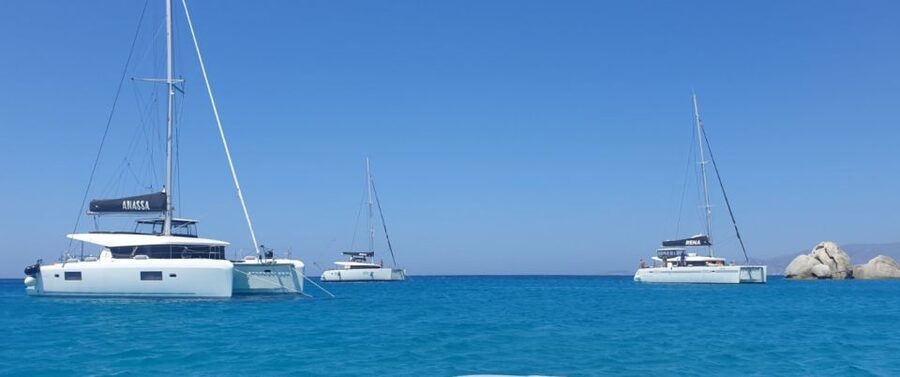 Naxos: Luxury Catamaran Day Trip with Lunch and Drinks - A Greek lunch served on board