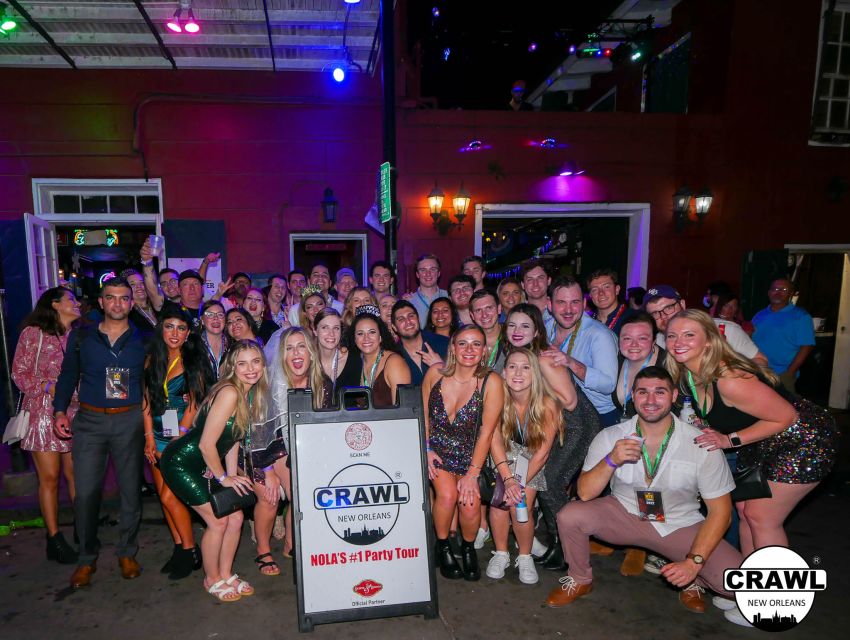 New Orleans: VIP Bar and Club Crawl Tour with Free Shots - Meeting at the large purple table