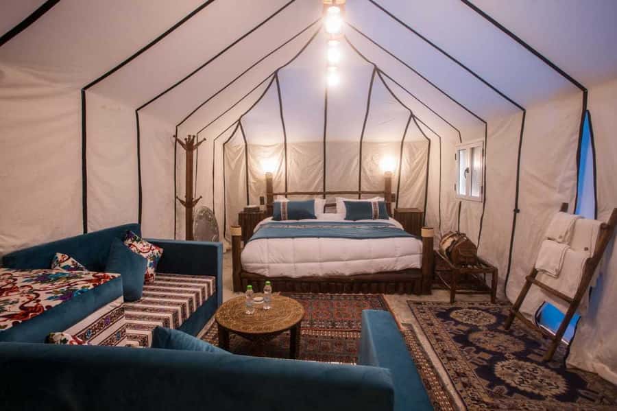 Overnight in Luxury Tent in Desert Camp Erg Chebbi Merzouga - Sunset, tea, and the first evening at camp