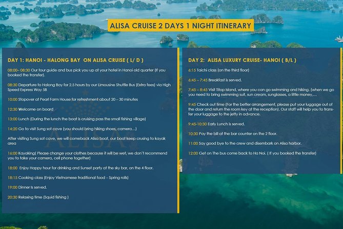 Overnight Luxury 5 Star Alisa Cruise with Meals, Kayak or Bamboo Boat - Settling into the cabin and first lunch