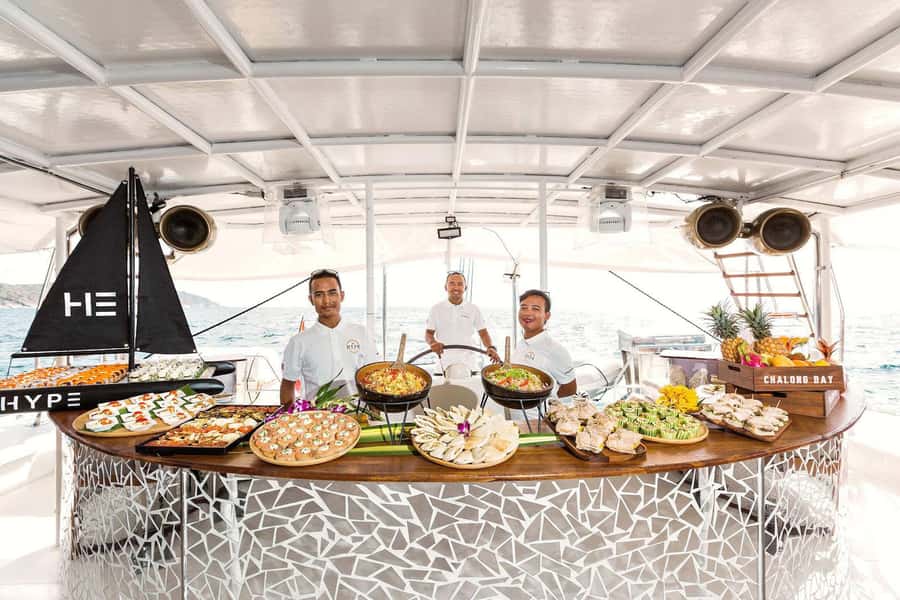 Phuket: Coral and Racha Islands Hype Luxury Catamaran - Daybeds, seating, and the boat itself