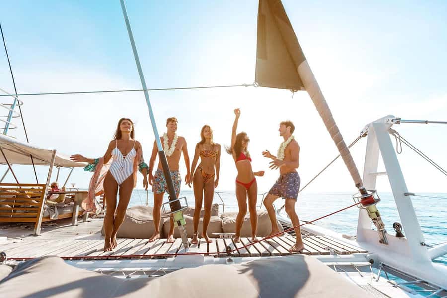 Phuket: Coral and Racha Islands Hype Luxury Catamaran - The DJ, dancing, and sunset cruise
