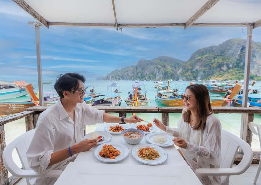 Phuket: Phi Phi Maiton Island Sunset Premium Catamaran Tour - The catamaran ride to Phi Phi Leh