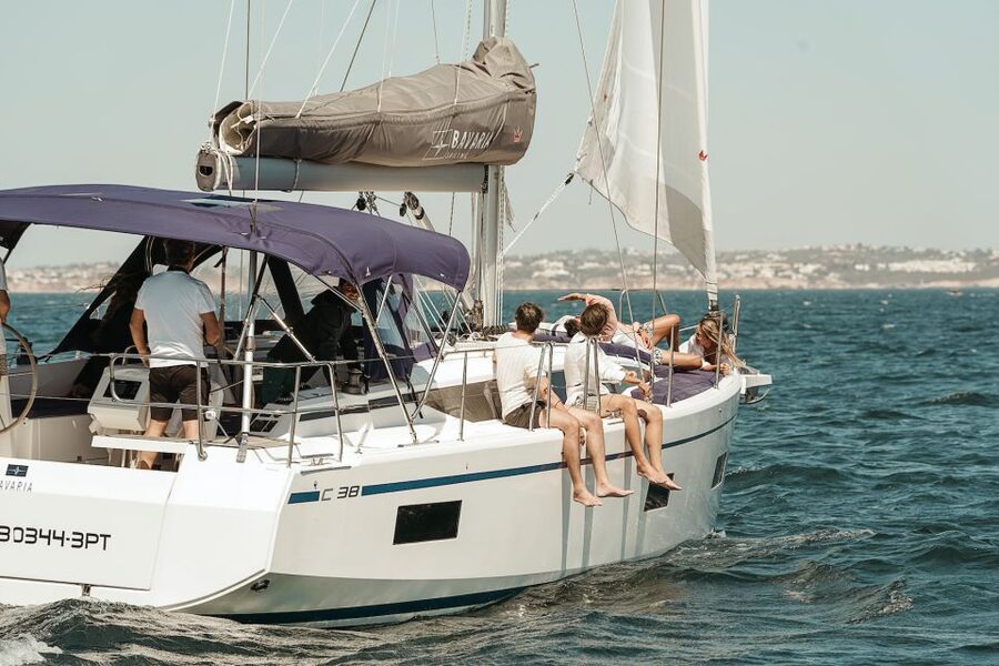 Portimao: Luxury Sail-Yacht Cruise with Sunset Option - Golden cliffs, beaches, and rock formations from the sea