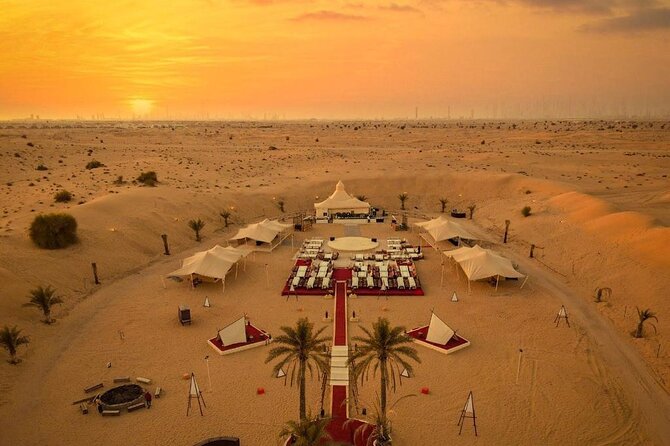 Premium Private Desert Safari with Camel Ride & Live BBQ Dinner - A short camel ride at sunset