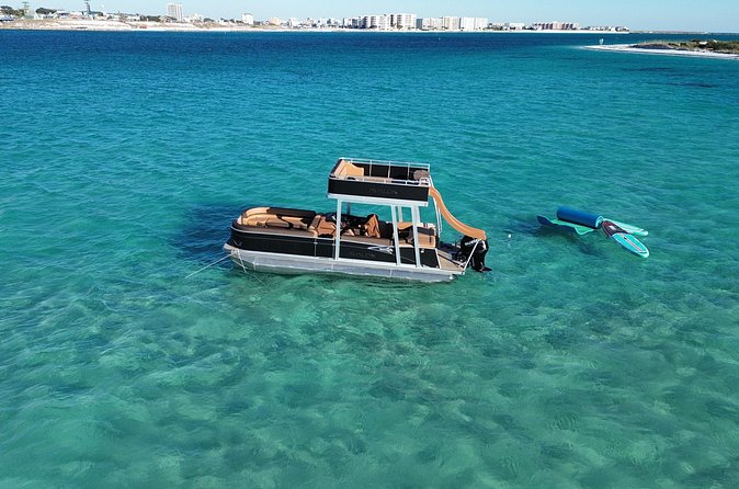 Private Crab Island Luxury Slide Pontoon Charter - What four hours at Crab Island feels like