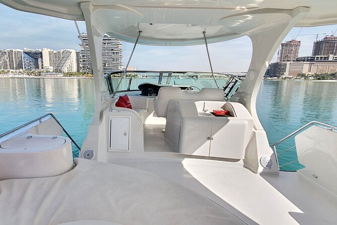Private Dubai 2 Hours Luxury Yacht Charter with BBQ Option - JBR Beach and the Palm Jumeirah view