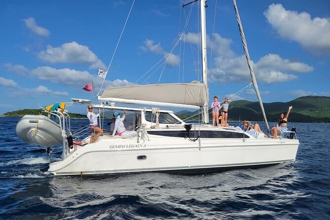 Private Full Day, Fun Day Aboard SY Mazu - Luxury Gemini Legacy Catamaran - Snorkeling at the Ledges of Little St. James
