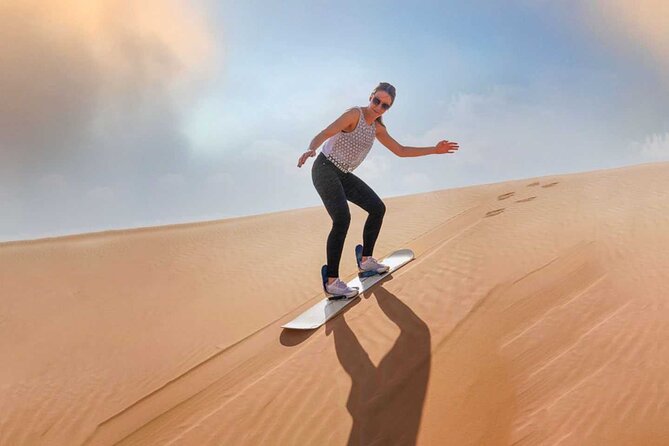 Private Premium Desert Safari 4x4 Vehicle with BBQ Dinner - DUBAI - Sandboarding, camel riding, and camp activities