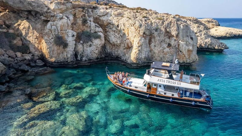 Protaras: Luxury Blue Lagoon Cruise / 3H, 2 Swim Stops - Konnos Bay and the caves