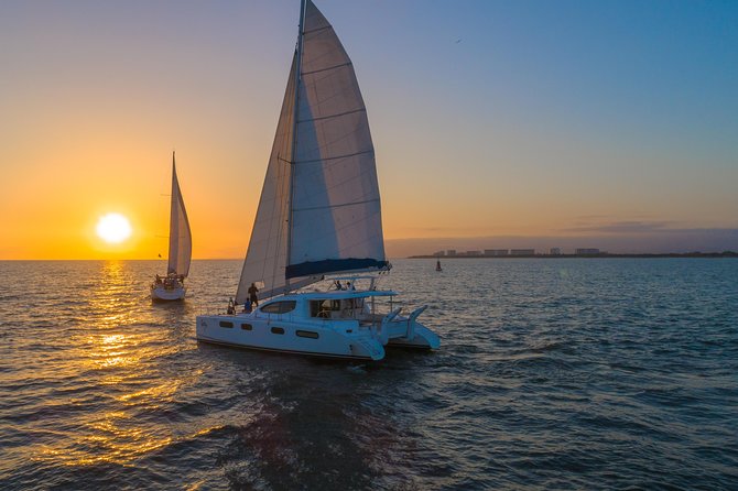 Puerto Vallarta, Luxury Sunset Sailing - Sailing Banderas Bay as the sun drops