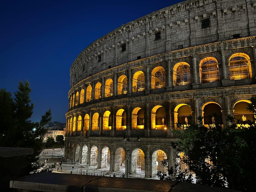 Rome Night Golf Cart Tour with Access to an Exclusive Dinner - Imperial Fora and the Colosseum by night
