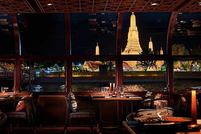 Saffron Luxury Dinner Cruise: A Journey on the River of Kings - Wat Arun Under Floodlights