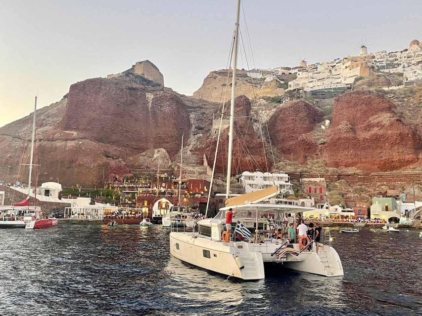 Santorini: Luxury Caldera Cruise with Full Greek Meal - Choosing the sunset departure
