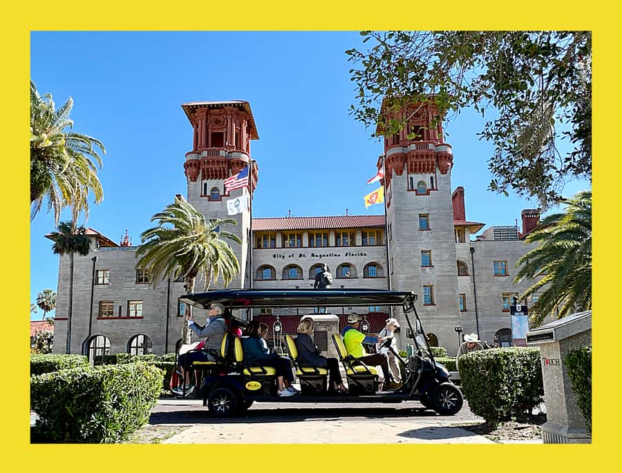 St.Augustine History Tour on Premium Golf Cart with PiCk Up - Why a golf cart works well in St. Augustine