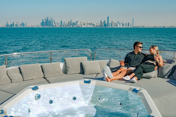 Sunseeker Superyacht: VIP Dining, Premium Drinks & Music - Burj Al Arab and the best sunset photographs